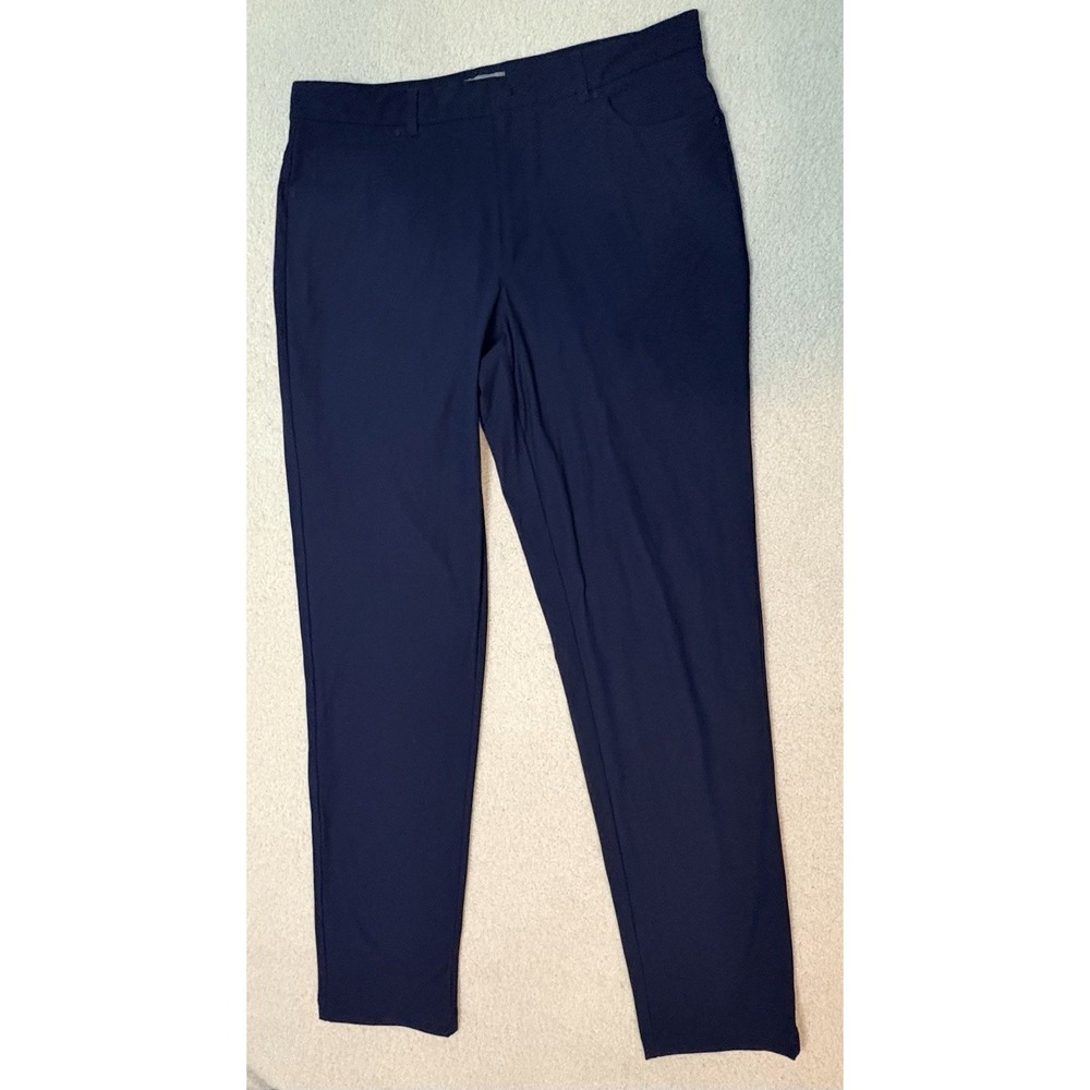 VRST Mens 36X34 Slim Performance Dress Chino Pants Navy Blue